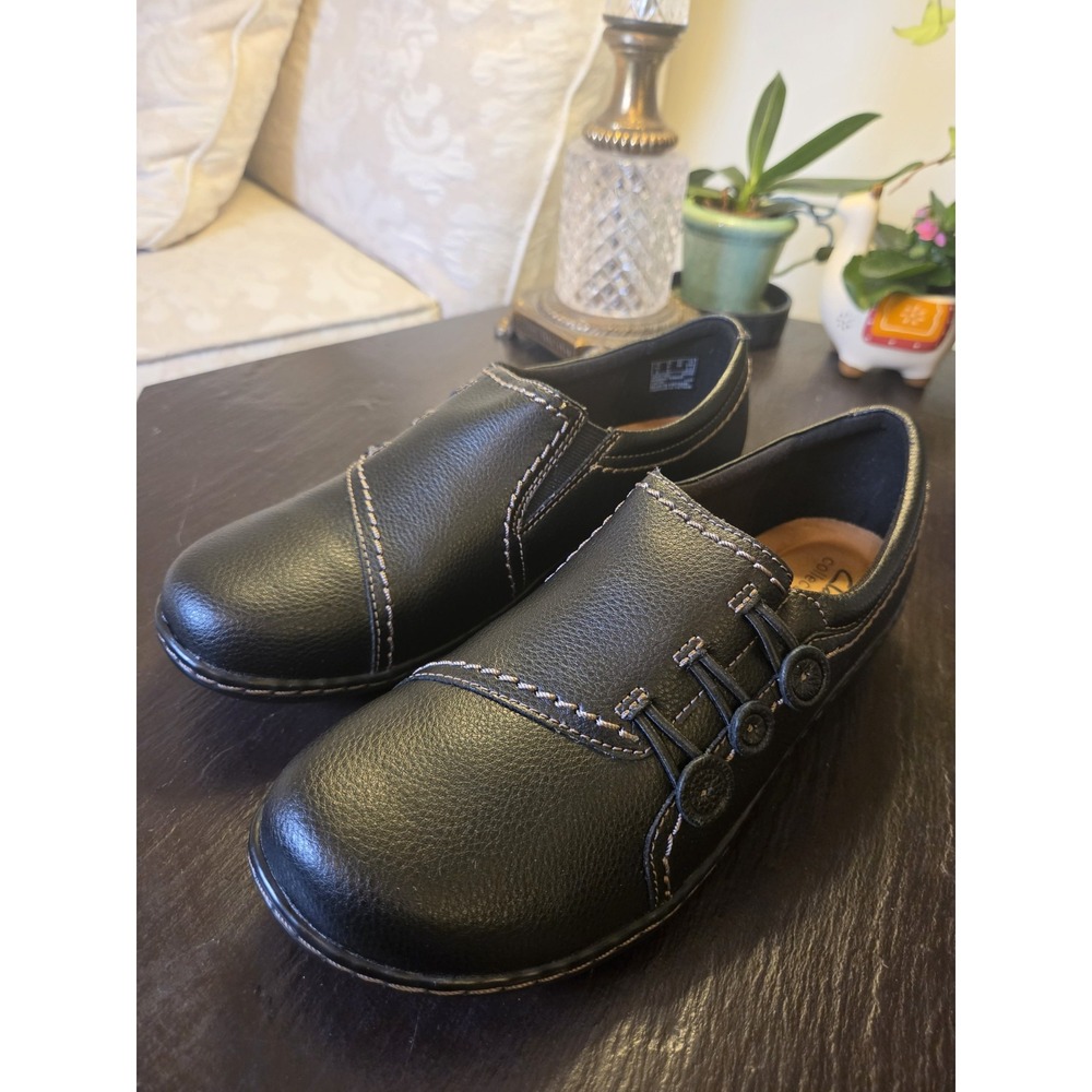 Clarks Collection Women's Ashland Effie Black Leather Loafers Size 8W NEW! $100
